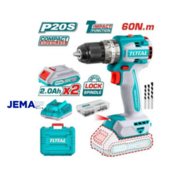 Total lithium-ion compact brushless cordless impact drill -TIDLI20602