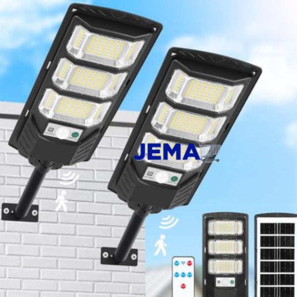 300W Outdoor Waterproof 6500K Solar Street Lights LED Solar Flood Lights Dusk to Dawn with Motion Sensor and Remote, Solar Security Lights for Parking Lot, Yard